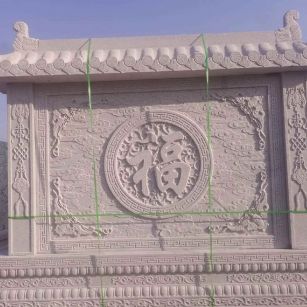 揭阳 芝麻白花岗岩屏风，照壁，影壁