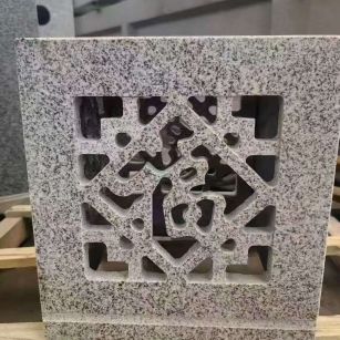 揭阳 芝麻白花岗岩镂空雕花灯笼