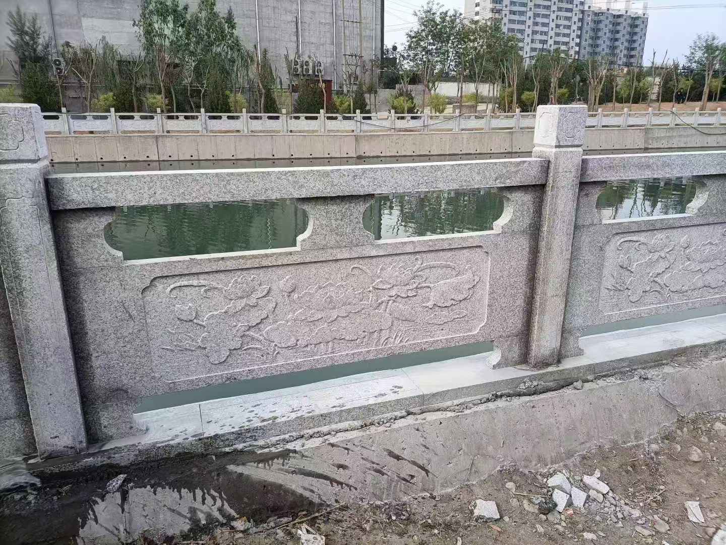 揭阳 芙蓉白大花桥梁、河道，石材栏杆、围栏、护栏