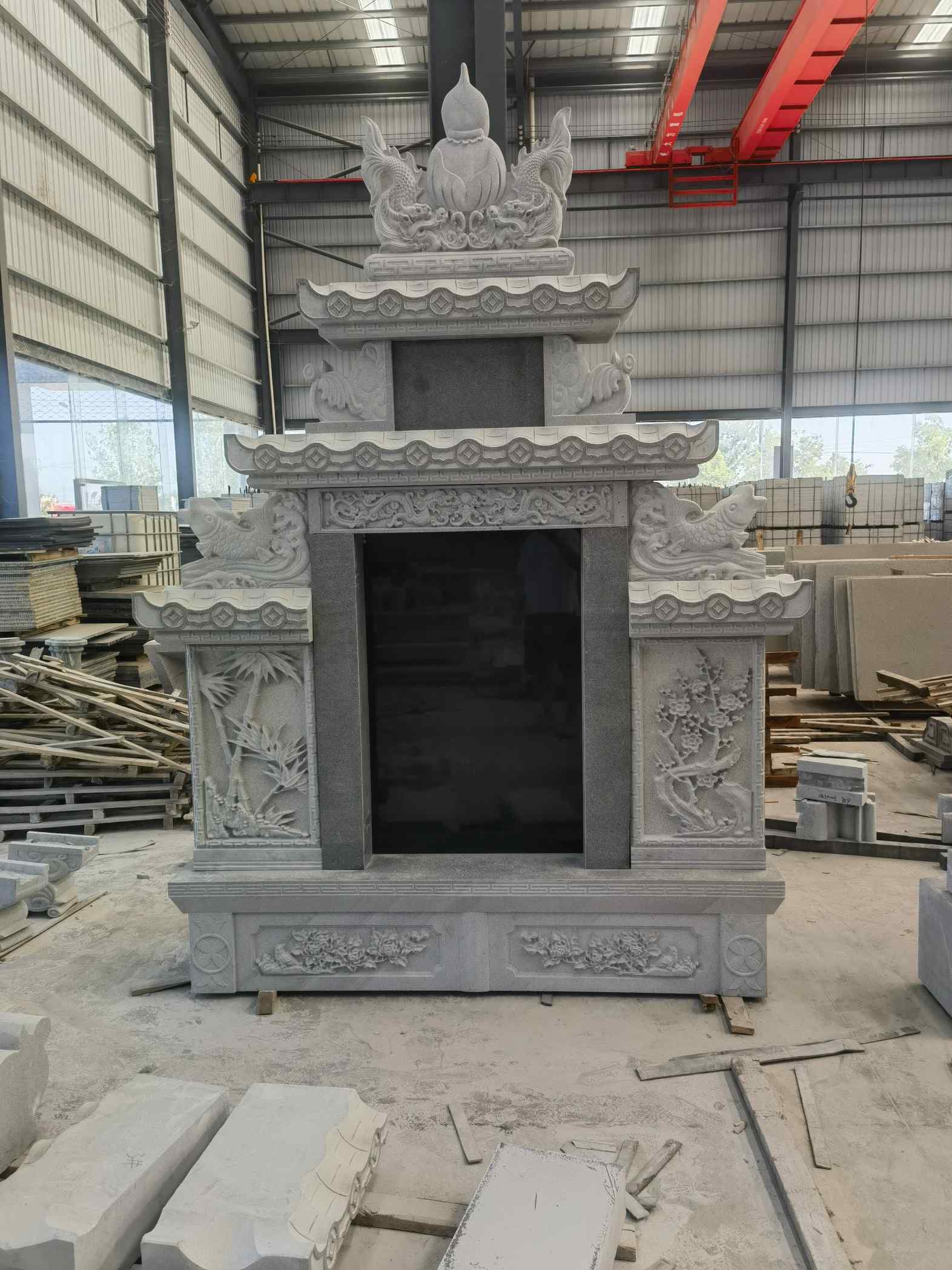 揭阳 芝麻灰高档墓碑、土墓，一套也支持定做