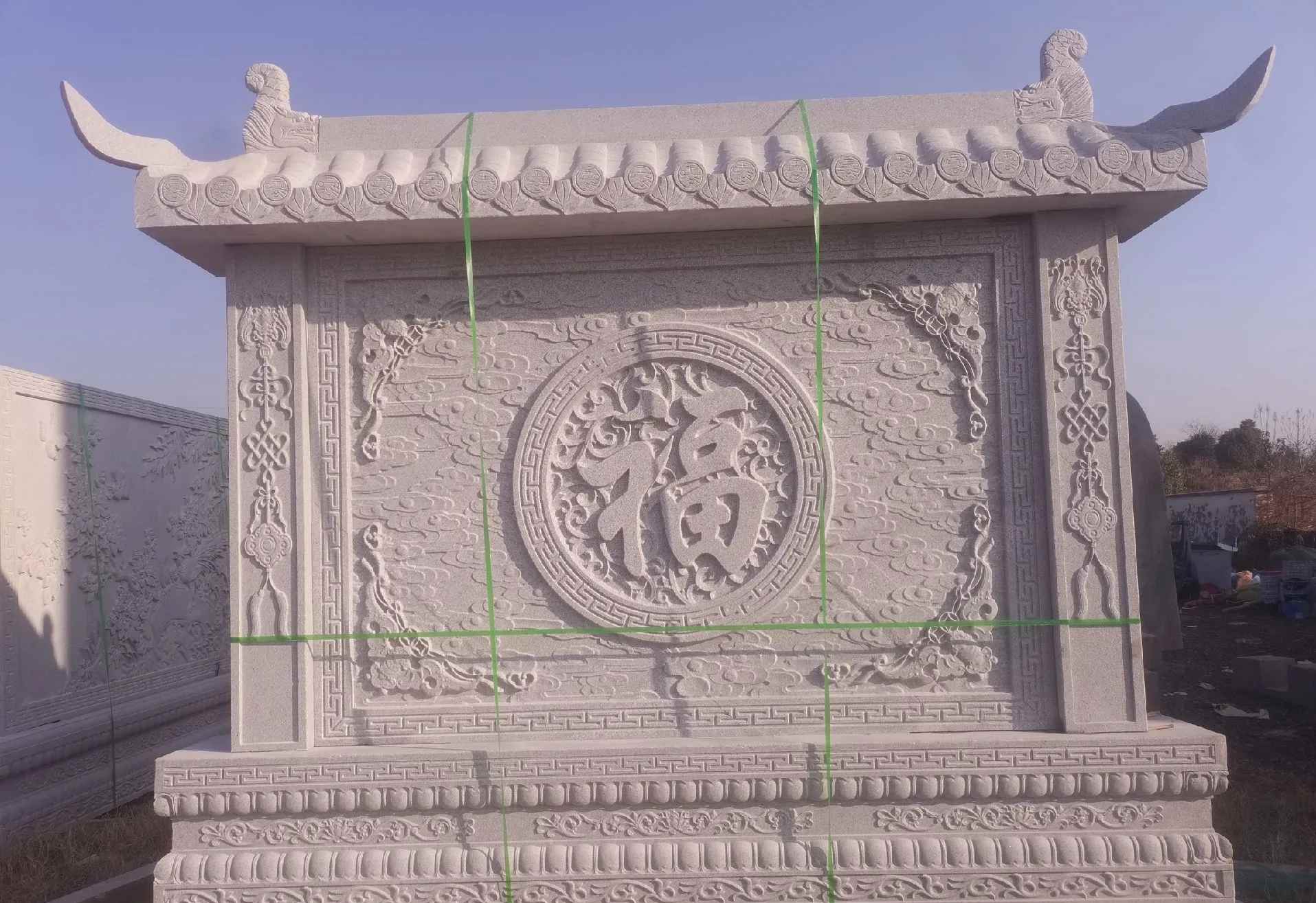 揭阳 芝麻白花岗岩屏风，照壁，影壁