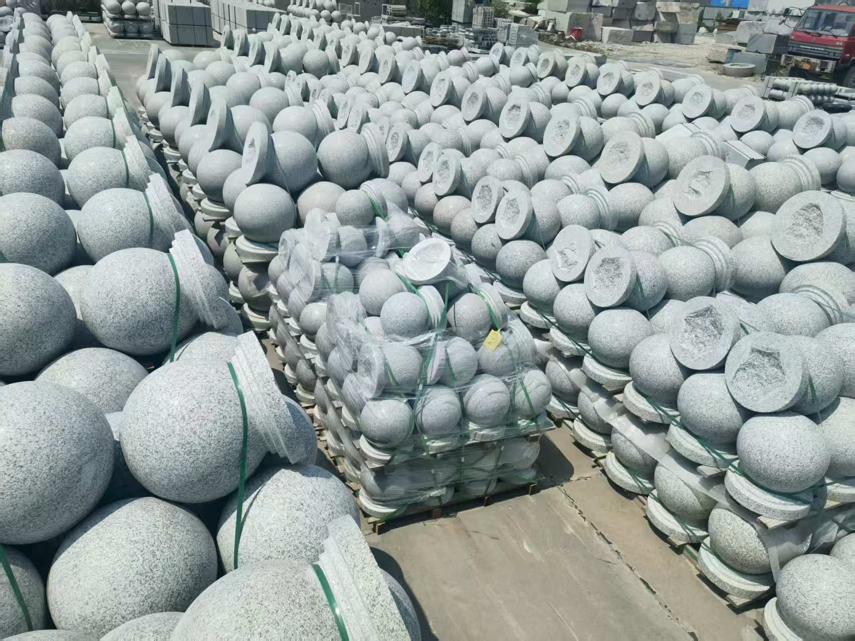 揭阳 花岗岩实心圆球，石球，挡车球，挡车石，车止石，路障石。